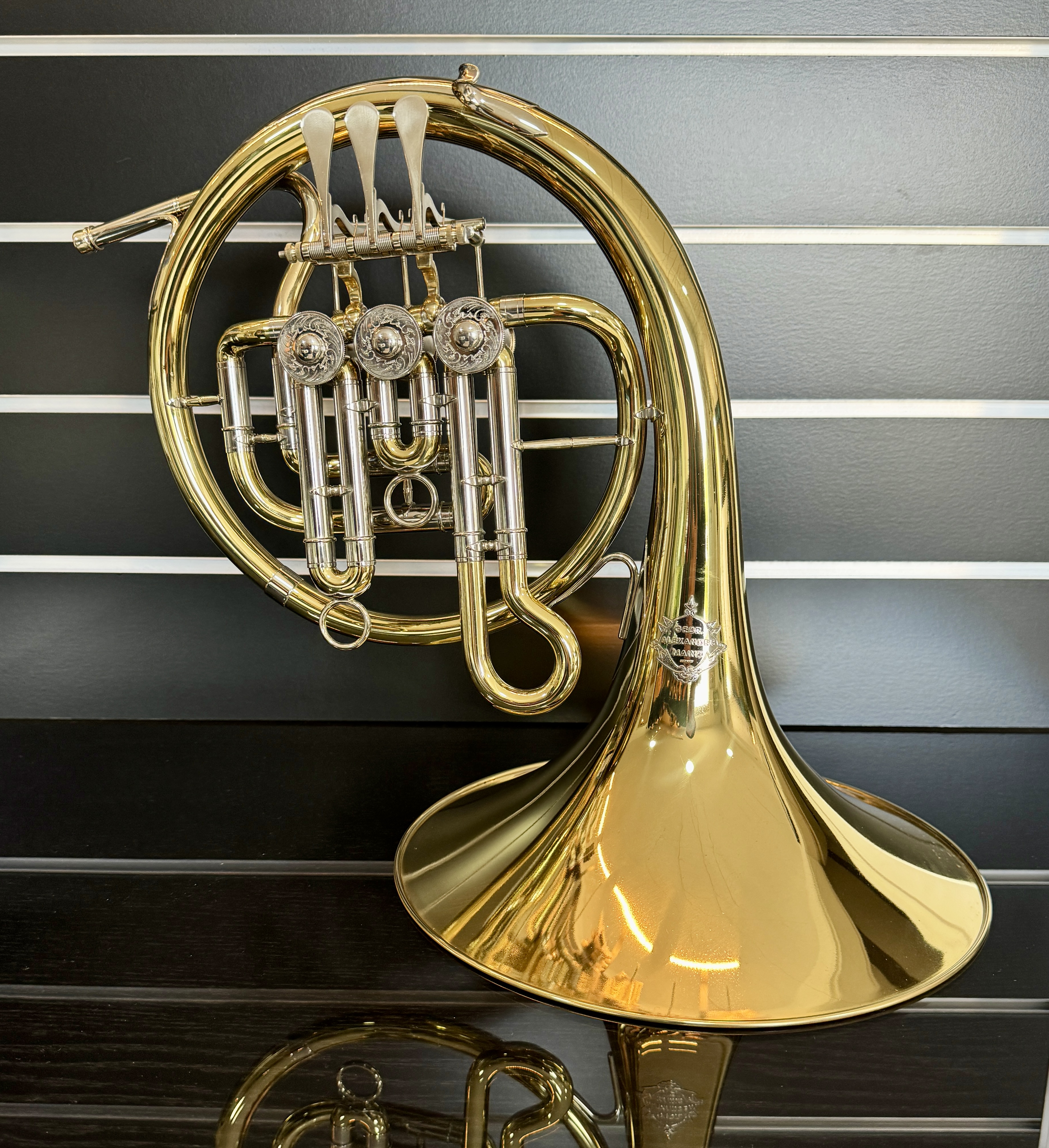 Gebr. Alexander Mainz Mod. 105 Diskant hoch F Horn 